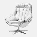 Stylish Orange Leather Accent Chair with Padded Backrest Swivel Black Base for Living Room Comfort