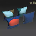 Colorful Geometric Pillows With Abstract Blue Green Orange And Yellow Patterns