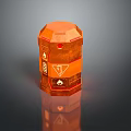 Orange Geometric Decorative Ornament Set With Shiny Surface And Symbolic Patterns