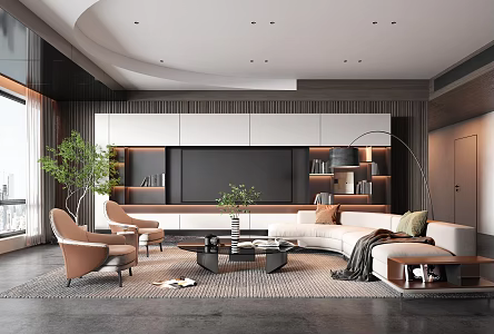modern living room 3d model