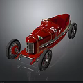 Red Vintage Race Car With Classic Design Number 10 And Streamlined Body