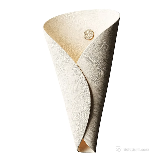 Elegant Modern Wall Lamp With Curved Textured Shade And Metallic Accent 3d model 
