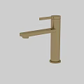 Modern Minimalist Golden Faucet with Single Handle and Sleek Cylindrical Design