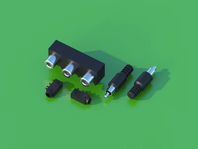 Black Multi Port Connector And Plug Adapters As Essential Household Electronic Accessories 3d model