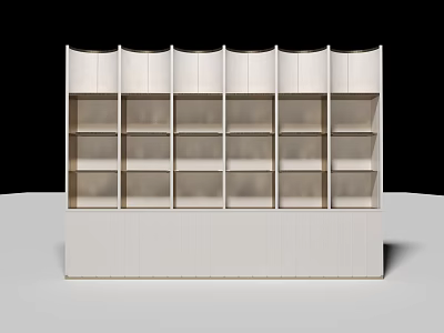 Minimalist White Entryway Side Cabinet With Multiple Open Storage Shelves And Modern Design 3d model