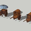 Chinese carriage ancient means of transport Qin and Han carriage 3d model
