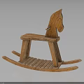 Handcrafted Wooden Rocking Horse With Classic Design And Smooth Edges For Childrens Play