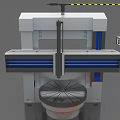 Industrial Machining Equipment With Large Circular Worktable Side Control Panel White Body And Blue Stripes