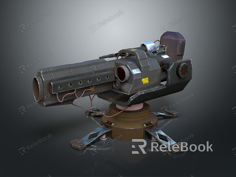 Turret Turntable Railgun Sci-fi Tower Defense Game Tower Defense Sci-fi Turret Game Turret Game Battery model