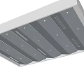 Modern Suspended Ceiling Design With Linear Strips And Recessed Lighting Fixtures