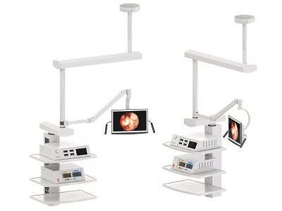 Advanced Medical Devices Featuring Surgical Display Monitors Adjustable Arms And Control Panels 3d model