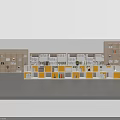 Modern White and Yellow Bookshelf With Multiple Compartments Books and Plants