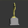 Golden Star Shaped Trophy With White Marble Base Decorative Award Equipment