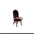 Wooden Frame Dining Chair with Red Leather Upholstered Seat and Backrest