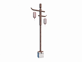 Country street lamp high pole lamp outdoor lamp folk landscape lamp 3d model