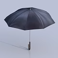 Classic Black Umbrella With Brown Handle Durable Fabric For Daily Rain Protection