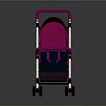 Lightweight Pink Baby Stroller with Foldable Design and Smooth Rolling Wheels
