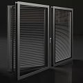 Modern Aluminum Casement Window Featuring Sleek Black Frame And Built In Blinds