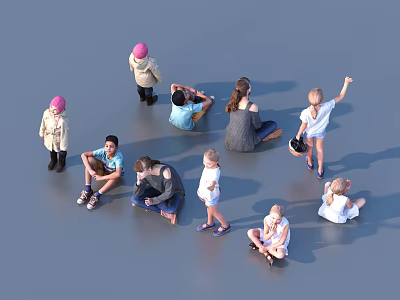 Children Children Multi-Person Characters 3d model
