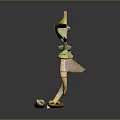 Symmetric Artistic Character Sculpture With Mythical Creature Wings And Clawed Ceramic Details
