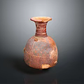 Ancient Patterned Terracotta Vase With Curved Neck And Decorative Motifs For Daily Use