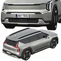 Silver Kia SUV Front And Rear View 3d model
