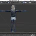 Blonde Woman With Arms Outstretched Wearing Black Jacket White Shorts Gray Boots Against Black Background