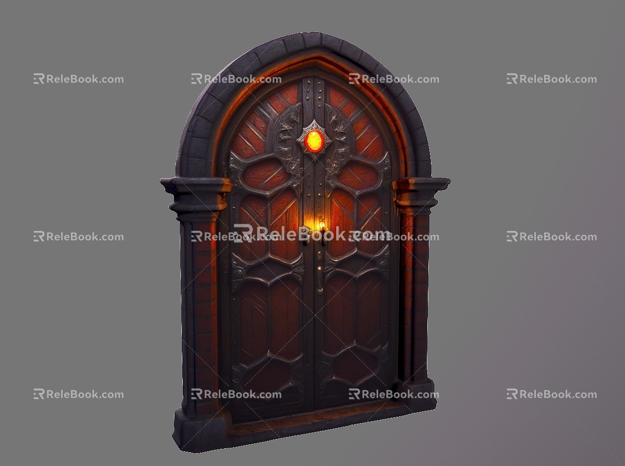 Fantasy Ancient Wooden Door 3d model