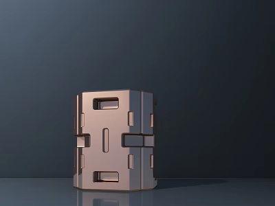 Modern Stainless Steel Cube Shaped Kitchen Appliance With Functional Panels 3d model