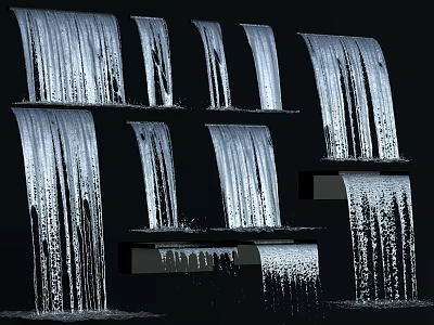 Ornamental Garden Waterfall Features With Various Cascading Designs For Outdoor Decor 3d model