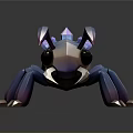 3D Model Spider With Blue Purple Gradient Body And Crystal Like Back Structures