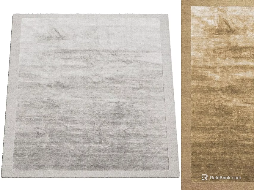 Square Rug Featuring Gray And Brown Soft Abstract Textured Pattern For Home Decor 3d model 