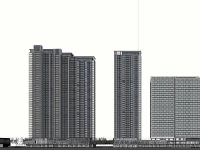 Contemporary High Rise Buildings Featuring Modern Glass Facades And Urban Architectural Design 3d model
