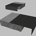 Modern Coffee Table with Smooth Metal and Textured Stone Contemporary Design