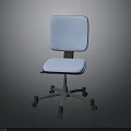 Modern Office Chair With Blue Cushioned Seat Backrest And Five Wheel Base