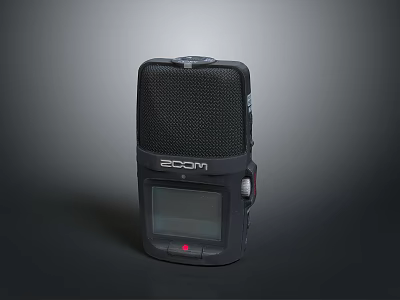 ZOOM Digital Audio Recorder Portable Electronic Device with Screen and Microphone 3d model