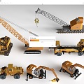 Construction Machinery Bulldozer Excavator Crane Crane 3d model