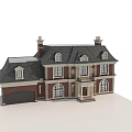 Elegant Detached House With Red Brick Exterior Dark Roof And Arched Windows