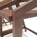 Minimalist Wooden Leisure Chairs With Frame Structure And Different Wood Tones