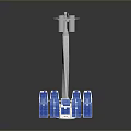 Modern Satellite With Blue Solar Panels White Structural Components And Reflective Surface