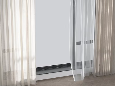 Modern Curtain Window Screen 3d model