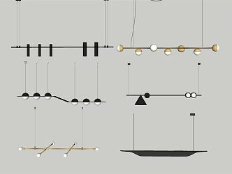Light Luxury Chandelier Creative Chandelier Combination 3d model