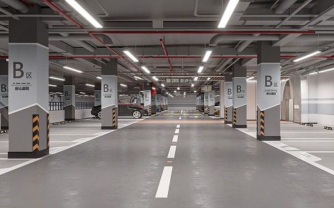 Modern Parking Underground Parking Garage 3d model