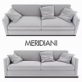 Meridiani Gray Sofa Design With Comfortable Cushions And Modern Interior Style 3d model