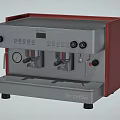 Café Modern Professional Coffee Machine With Red And Silver Design And Espresso Functionality 3d model