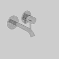 Stainless Steel Modern Wall Mounted Two Hole Faucet with Single Lever