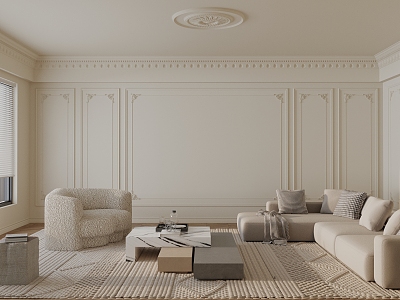 French Living Room 3d model