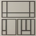 Modern Casement Windows With Sleek Black Frames And Paneled Structure Design 3d model