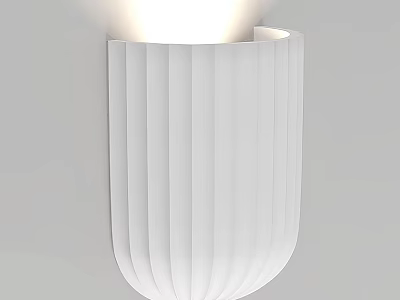 Elegant White Pleated Wall Lamp Illuminated Wall Mounted Decorative Lighting 3d model