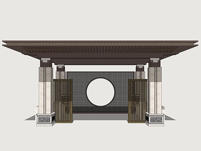 Residential gate Residential district gate Entrance door Landscape gate 3d model